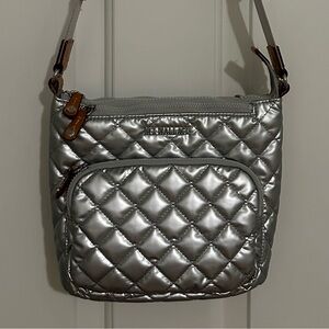 MZ Wallace Matte Silver Metro Scout Crossbody